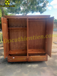Tủ Áo Quần 4 Cánh Gỗ Tự Nhiên