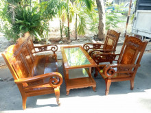 Bộ Salon Tay Cuốn Gỗ Mít – ảnh 2