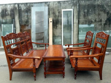 Bộ Salon Tay Dù Cẩn Gỗ Hương