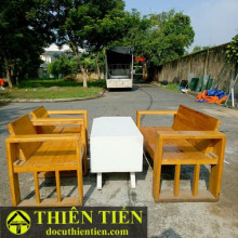 Bộ Bàn Kèm Nệm Gỗ Ghép – ảnh 4
