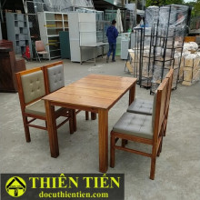 Bàn 4 Ghê Nệm Xám
