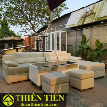 Bộ Sofa Da Xám – ảnh 4