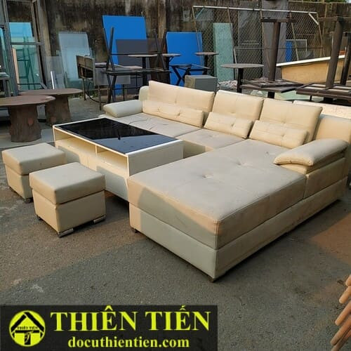 Bộ Sofa Da Xám